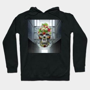 Skull flowers courtyard Hoodie